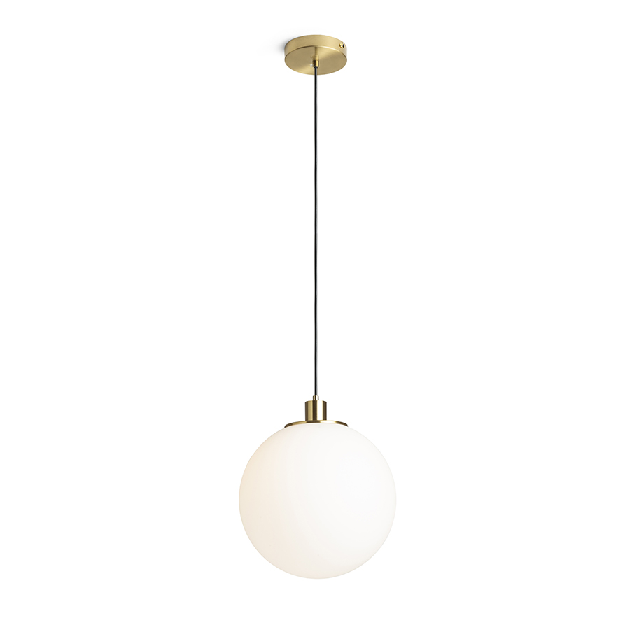 BOULDER 30 suspendat sticlă opal/alamă pieptănat 230V LED E27 15W
