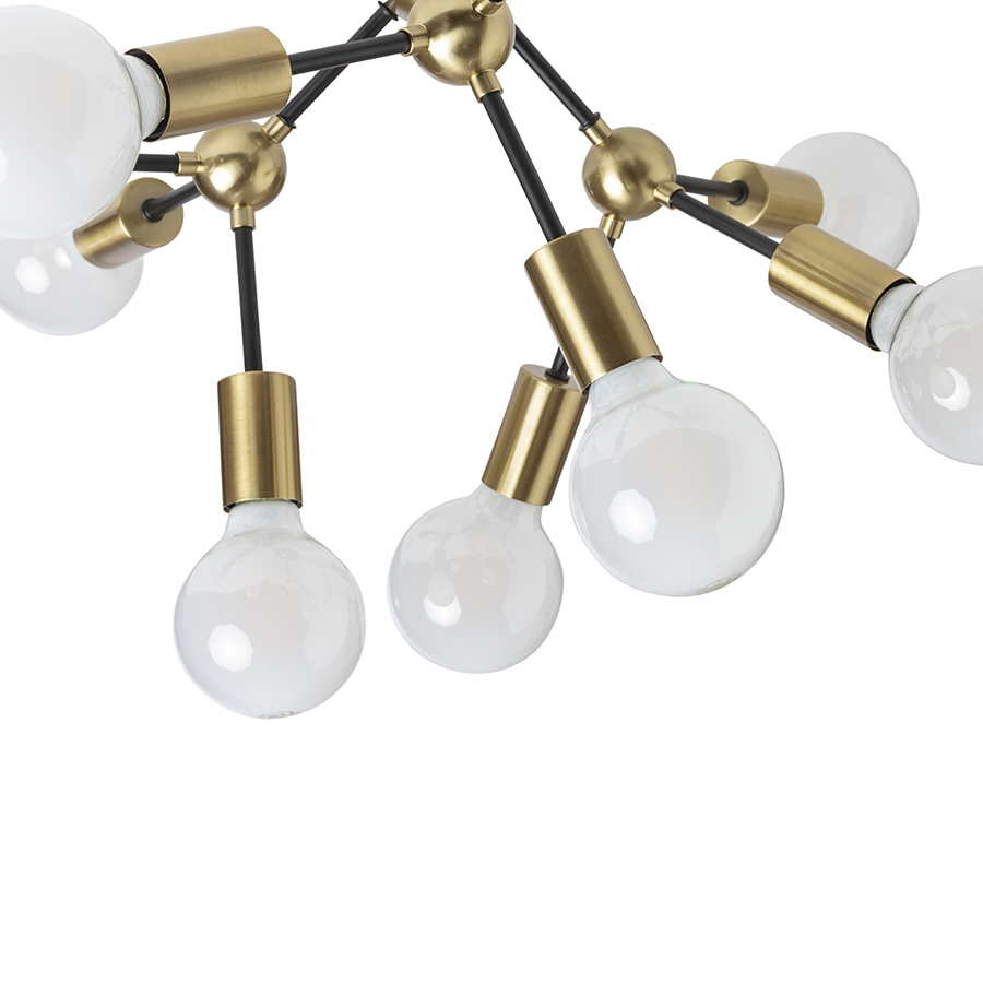 ARTEMIA 9 de tavan negru alamă pieptănat 230V LED E27 9x15W