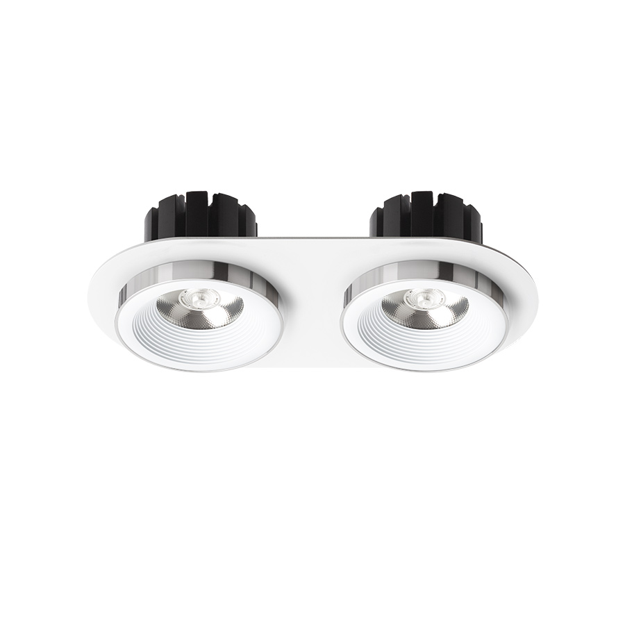 SHARM R II încastrat alb crom 230V LED 2x10W 24° 3000K