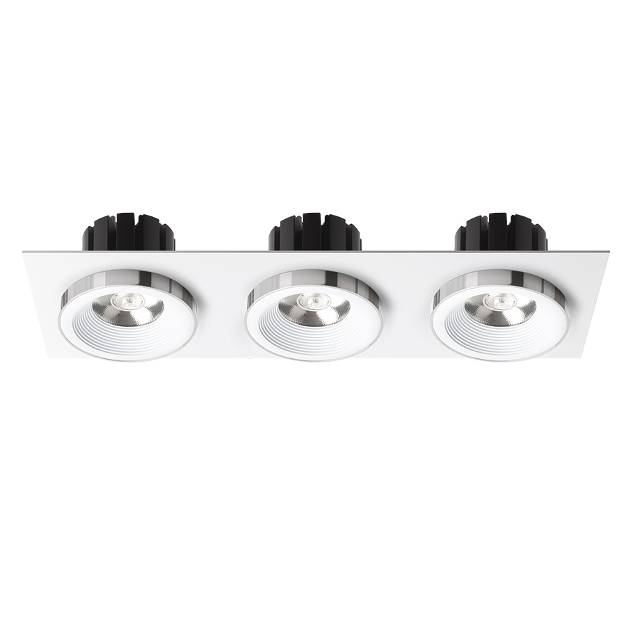 SHARM SQ III încastrat alb crom 230V LED 3x10W 24° 3000K