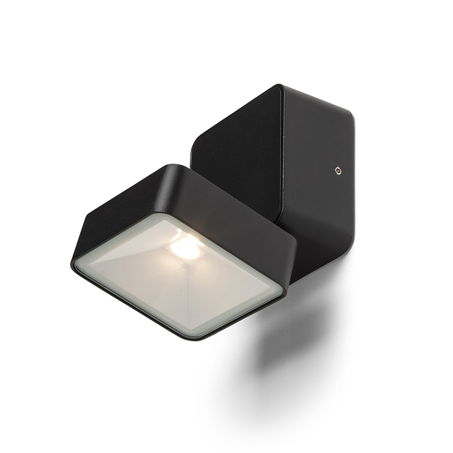 FLAVIO SQ montat pe suprafață negru 230V LED 6W 110° IP54 3000K